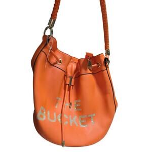 THE BUCKET ORANGE BUCKET DRAWSTRING BAG